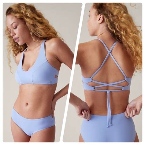 Athleta Swim Athleta Triangle Bikini Top Ddd Swallowtail Blue