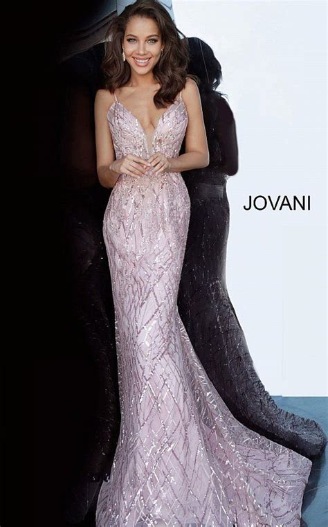 Jovani 02245 Pink Backless Embellished Prom Dress Prom Dresses