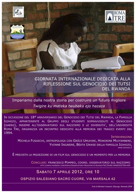 7 Aprile Giornata Internazionale Dedicata Al Genocidio Dei Tutsi Del