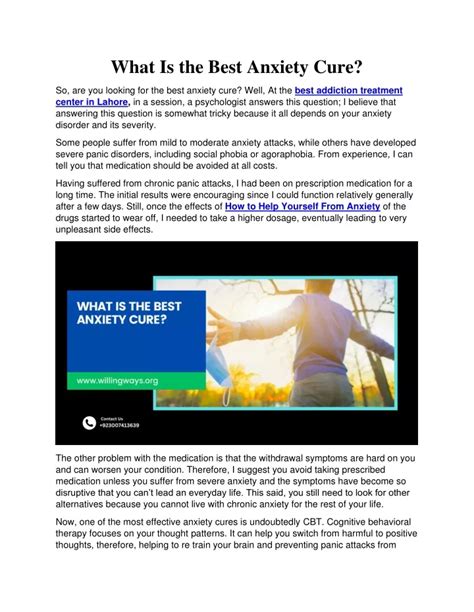 Ppt What Is The Best Anxiety Cure Powerpoint Presentation Free