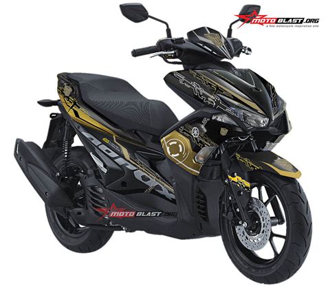 Modifikasi Striping Yamaha Aerox 155 Black Gold Hitech Motoblast