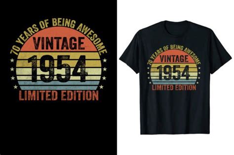 70th Birthday Shirt Vintage 1954 Edition Graphic By Elysiantartux · Creative Fabrica