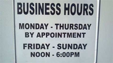 Our Business Hours Adverts Appointments Hour Monday Business