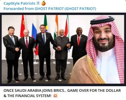 Once Saudi Arabia Joins Brics Game Over For The Dollar The