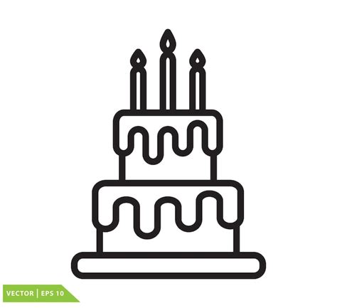 Premium Vector Birthday Cake Icon Vector Flat Style