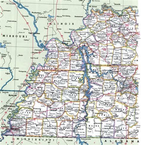 Kentucky County Map With Roads World Map