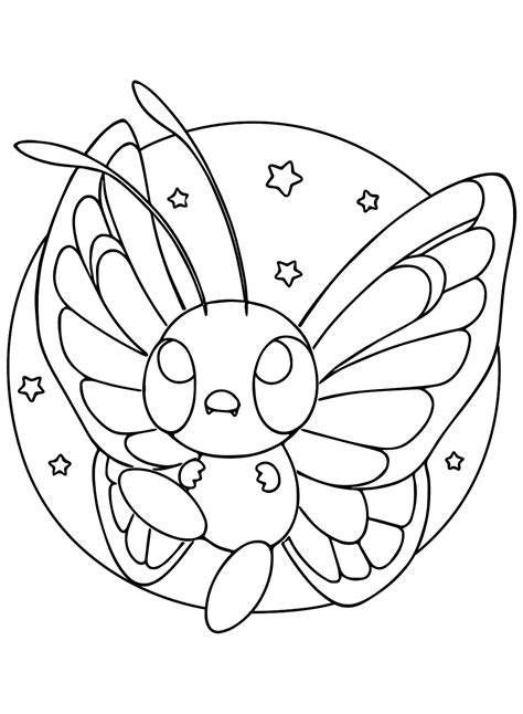 Pokemon Butterfree Immagine Da Colorare Disegni Da Colorare