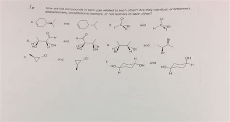 Solved How Are The Compounds In Each Pair Related To Each