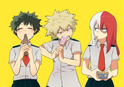 Izuku Midoriya Katsuki Bakugo Shoto Todoroki Genderben Personajes