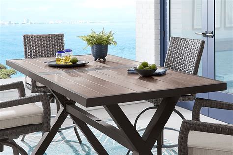 Rialto Brown 71 In Rectangle Bar Height Outdoor Dining Table Rooms To Go