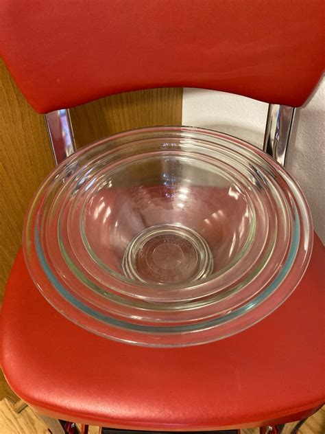 Pyrex Clear Glass Nesting Mixing Bowls 322 323 325 Pyrex Etsy