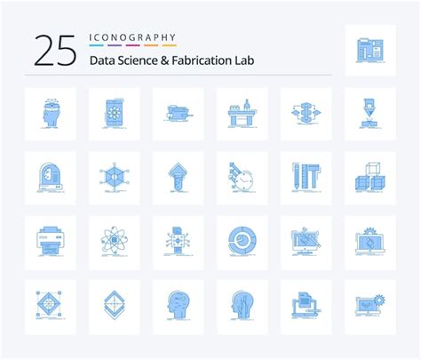 Data Science And Fabrication Lab 25 Paquete De Iconos De Color Azul Que