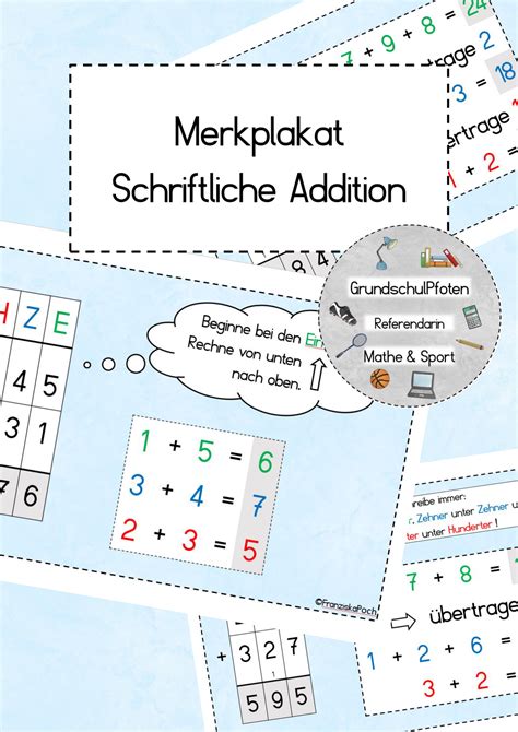 Merkplakate Schriftliche Addition Und Subtraktion Artofit