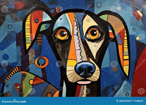 Abstract Dog Painting in the Style of Pablo Picasso. Pet. Animals ...