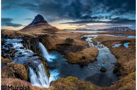 Iceland Landscape Sunrise Mt Kirkjufell Wall Mural