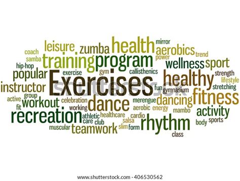 Exercises Word Cloud Concept On White 库存插图 406530562 Shutterstock