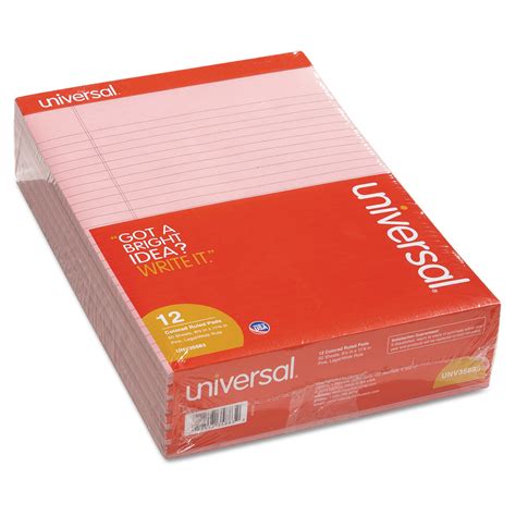 Universal Colored Perforated Writing Pads Widelegal Rule 85 X 11