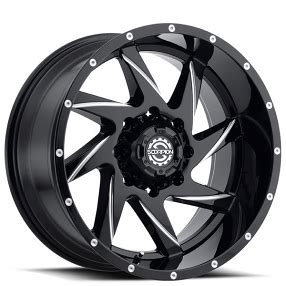 Scorpion Wheels Saw Black Milled Off Road Rims Sc