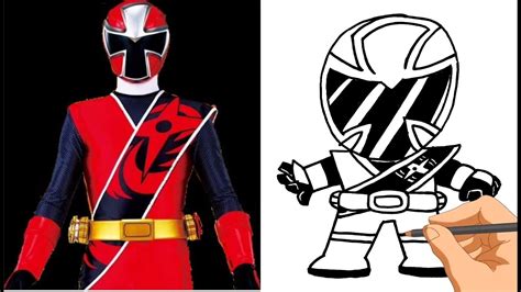 How To Draw Power Rangers Ninja Steel Red Chibi Youtube