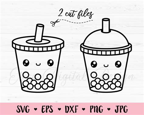 Bubble Tea Svg Boba Tea Cut File Kawaii Drink Cute Food Boba Tea Lover