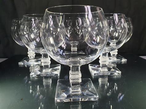 René Lalique Lalique France Wine Glasses 6 Art Deco