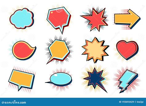 Cartoon Bubbles Text Boxes Set With Blank Text Speech Cartoondealer