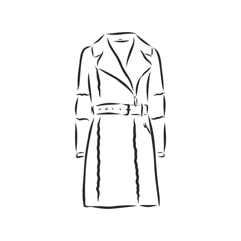 Manteau Femme Croquis Plat De Mode Manteau De Femme De Dessin