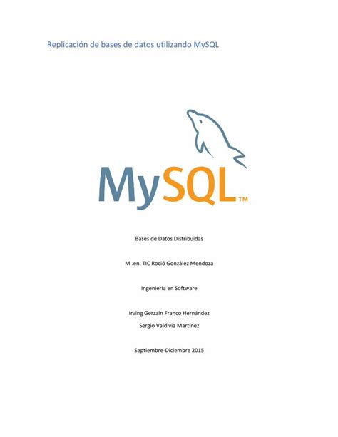 Pdf Replicación De Base De Datos Utilizando Mysql Dokumentips