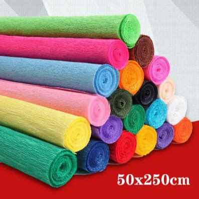 50x250cm Crepe Paper Roll For Paper Flowers Arts Crafts DIY Party