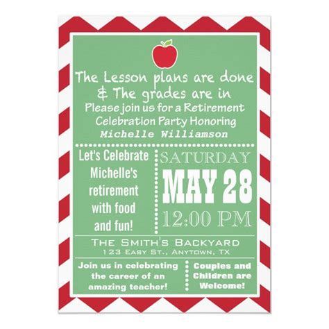 Teacher Retirement Party Invitation Zazzle Retirement Party Invitations Teacher Retirement