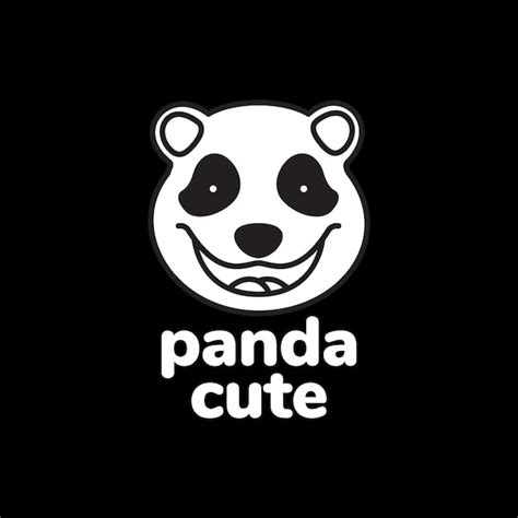 Dessin Animé Visage Mascotte Mignon Sourire Tête De Panda Animal Faune