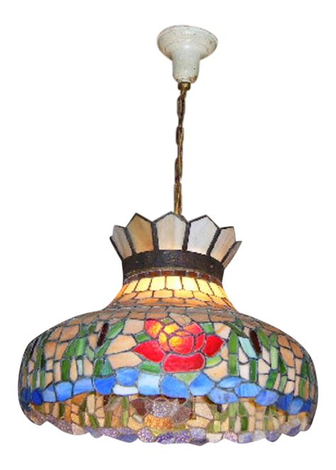 Antique Tiffany Style Stained Glass Hanging Chandelier Chairish