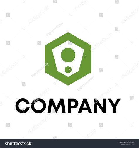 Hexagon Two Dot Logo Design Unique Stock Vector Royalty Free