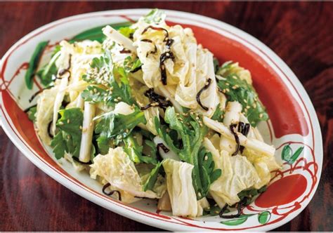 白菜と春菊の塩昆布サラダ レシピ マルホン胡麻油