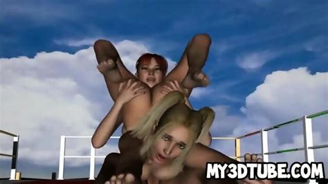 3d Blonde Lesbian Babe Getting Eaten Out On A Boat