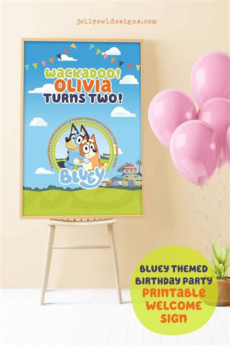 Bluey Birthday Party Welcome Sign Personalized Digital Printable