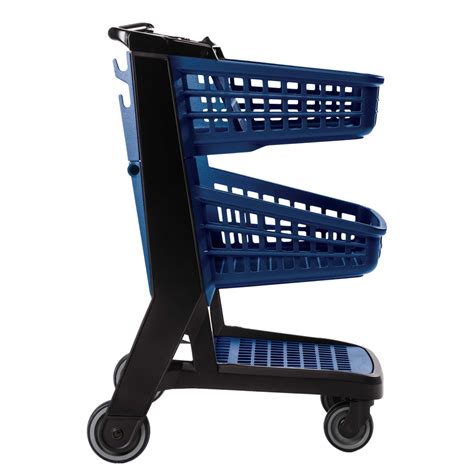 Blue All Plastic Convenience Size Grocery Shopping Cart Specialty