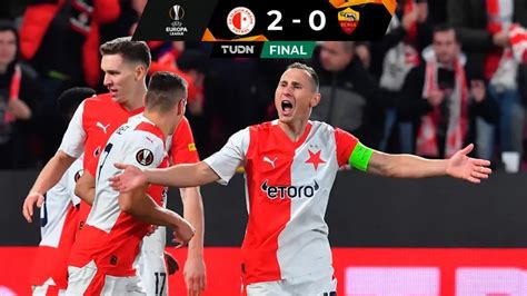 Resumen Slavia Praga Sorprende Y Vence A La Roma Tudn Uefa Europa