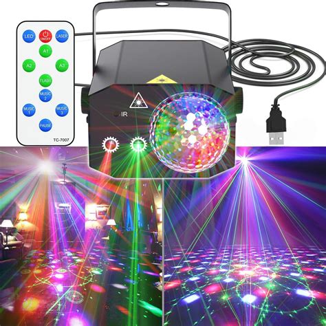 Lunartec Disco Licht Mobiles Mini Led Discolicht Mit Batterie Betrieb