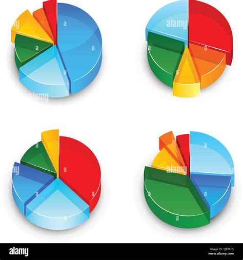 Colored Abstract 3d Pie Chart Business Infographic Element Isolated