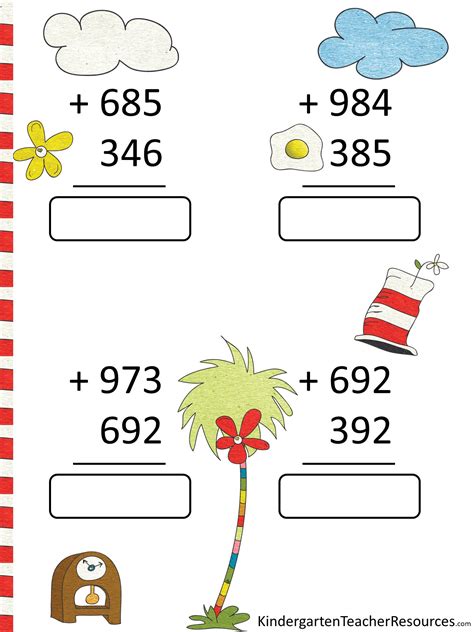 Free Printable Dr Seuss Math Worksheets Peggy Worksheets