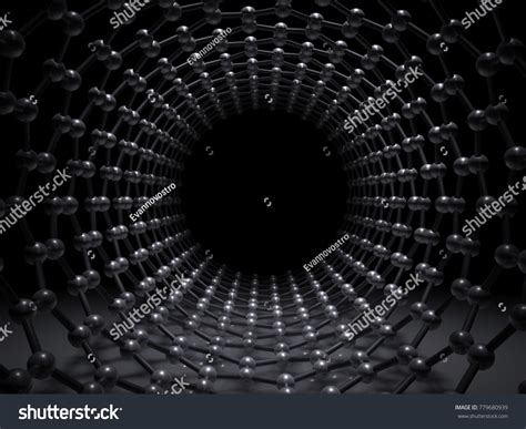 Singlewalled Zigzag Carbon Nanotubes Molecular Structure Stock