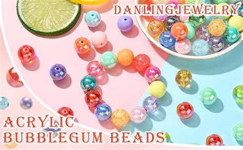 Danlingjewelry Pcs Mm Ab Color Round Beads White Black Acrylic