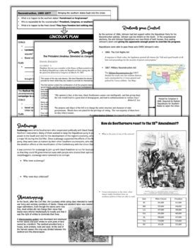 U S History Reconstruction Post Civil War By History And Geography