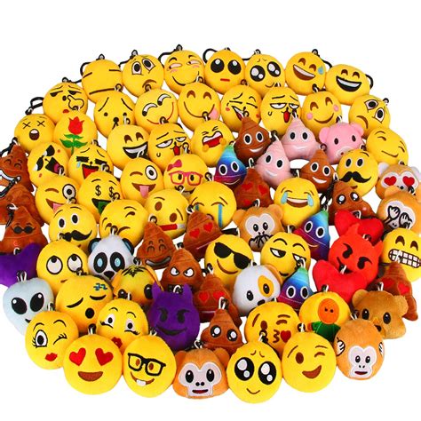 Buy Dreamparkdreampark 80 Pack Mini Emoticon Keychain Plush Party