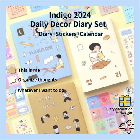 Indigo 2024 Diário De Decoração Stickers Calendário Planejamento