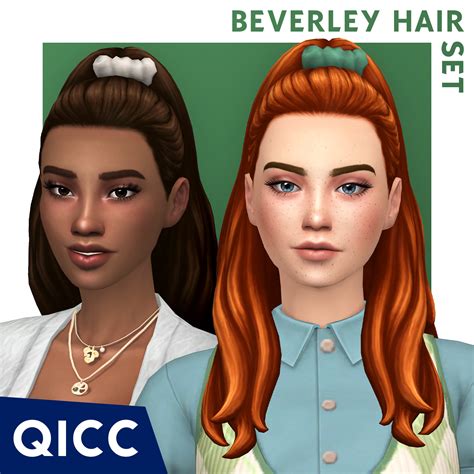 QICC Beverley Hair Set Screenshots The Sims 4 Create A Sim