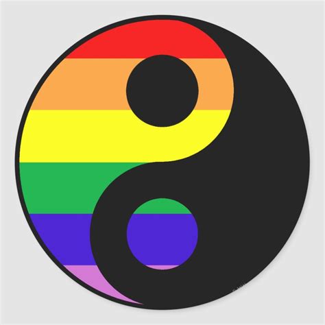 Glbt Yin Yang Classic Round Sticker Zazzle Yin Yang Rainbow