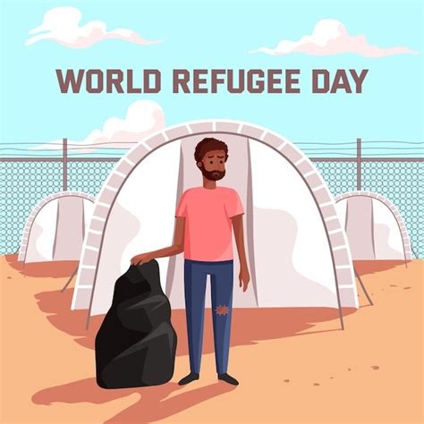 Celebraci N Del D A Mundial De Los Refugiados Vector Gratis