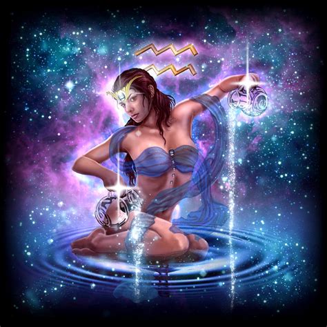 Zodiac Aquarius Painting By MGL Meiklejohn Graphics Licensing Fine